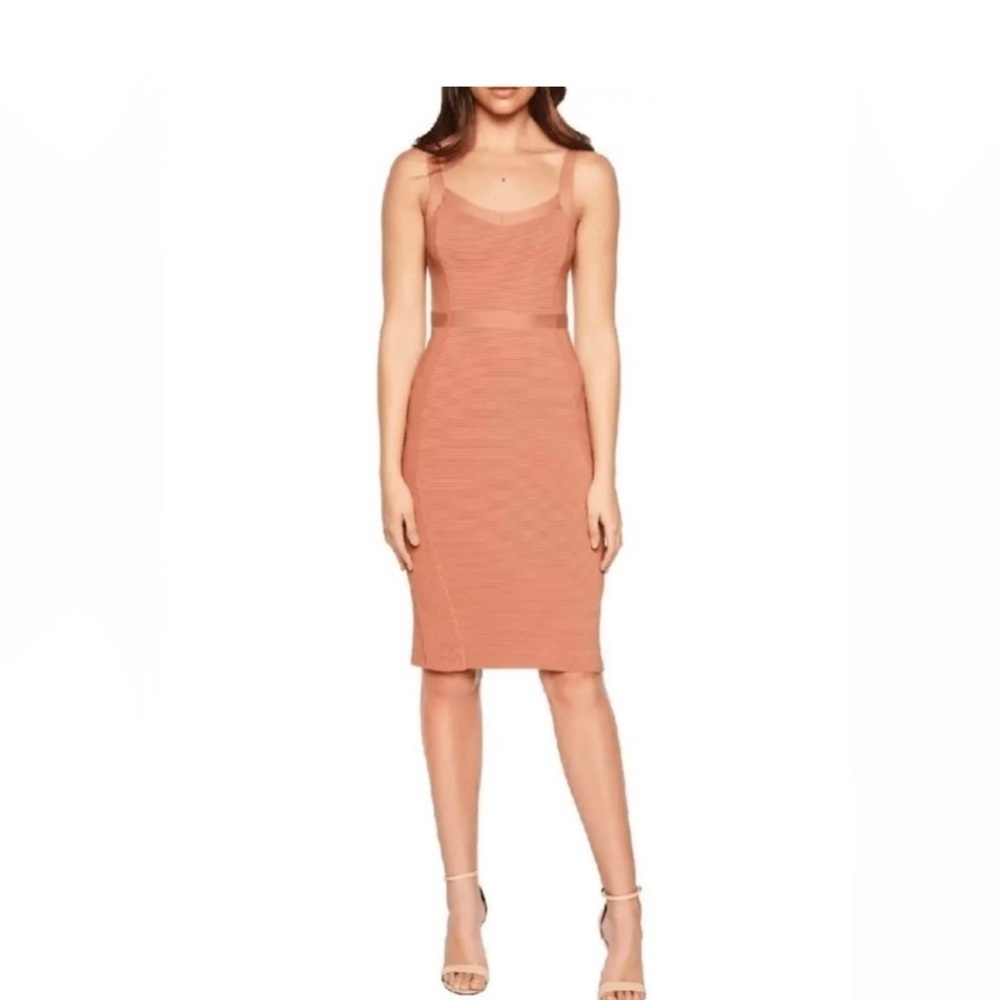BARDOT Katy Mixed Stitch Sweater Dress In Chestnut US 6